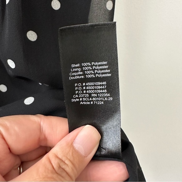 Aritzia Wilfred Button-Front Dress Black & White Polka Dot Sz 0 - Picture 11 of 16